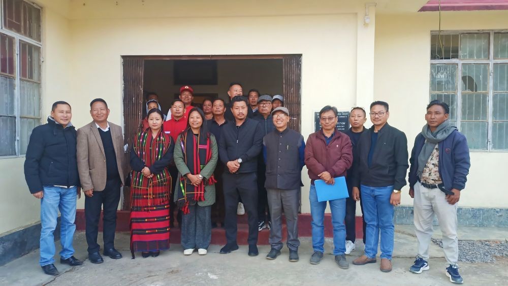 Hekani Jakhalu, Advisor for Industries and Commerce, GoN along with others at District Industries Center in Zunheboto on January 25. (Morung Photo)